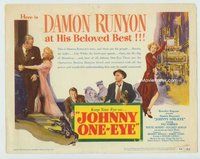 d181 JOHNNY ONE-EYE movie title lobby card '50 Damon Runyon, Pat O'Brien