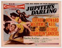 d183 JUPITER'S DARLING movie title lobby card '55 Esther Williams, Keel