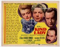 d185 KIND LADY movie title lobby card '51 Ethel Barrymore, John Sturges