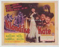d190 KLONDIKE KATE movie title lobby card '43 sexy Ann Savage, Tom Neal