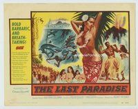d195 LAST PARADISE movie title lobby card '58 super sexy island babe!