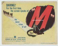 d217 M movie title lobby card '51 David Wayne, Raymond Burr, film noir!