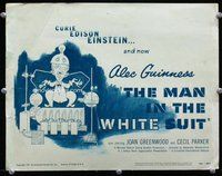 d224 MAN IN THE WHITE SUIT movie title lobby card '52 art of Alec Guinness!