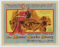 d243 MONTE CARLO STORY movie title lobby card '57 high stakes, low cut gowns