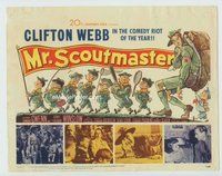 d248 MR SCOUTMASTER movie title lobby card '53 Clifton Webb, Boy Scouts!