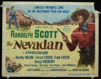 d251 NEVADAN movie title lobby card '50 Randolph Scott, Dorothy Malone