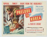 d286 PRELUDE TO KOREA movie title lobby card '50 why we fight, cool image!