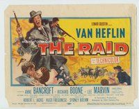 d295 RAID movie title lobby card '54 Van Heflin, Anne Bancroft, Civil War