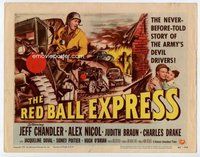 d297 RED BALL EXPRESS movie title lobby card '52 Budd Boetticher, Chandler