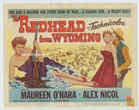 d299 REDHEAD FROM WYOMING movie title lobby card '53 sexy Maureen O'Hara!