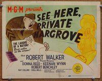d319 SEE HERE PRIVATE HARGROVE movie title lobby card '44 Robert Walker