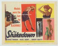 d325 SHAKEDOWN movie title lobby card '60 models were blackmail bait!