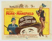 d327 SHERIFF OF FRACTURED JAW movie title lobby card '59 Jayne Mansfield