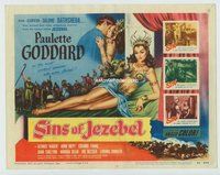 d337 SINS OF JEZEBEL movie title lobby card '53 sexy Paulette Goddard!