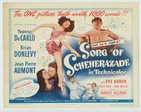 d345 SONG OF SCHEHERAZADE movie title lobby card '46 sexy Yvonne DeCarlo!