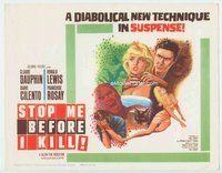 d347 STOP ME BEFORE I KILL movie title lobby card '61 Val Guest, suspense!