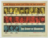 d349 STORY OF MANKIND movie title lobby card '57 Ronald Colman, Marx Bros
