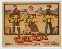 d359 TALL MEN movie title lobby card '55 Clark Gable, Jane Russell, Ryan