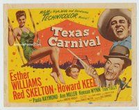 d362 TEXAS CARNIVAL movie title lobby card '51 Esther Williams, Red Skelton