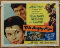 d369 THIS ANGRY AGE movie title lobby card '58 Anthony Perkins, Mangano
