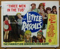 d371 THREE MEN IN A TUB movie title lobby card R52 Our Gang, Little Rascals