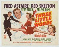 d370 THREE LITTLE WORDS movie title lobby card '50 Fred Astaire, Red Skelton