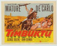 d373 TIMBUKTU movie title lobby card '59 Victor Mature, Yvonne De Carlo