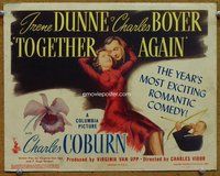 d377 TOGETHER AGAIN movie title lobby card '44 Irene Dunne, Charles Boyer
