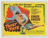 d383 TWIST OF FATE movie title lobby card '54 Ginger Rogers, Herbert Lom