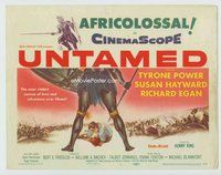 d387 UNTAMED movie title lobby card '55 Tyrone Power, Susan Hayward
