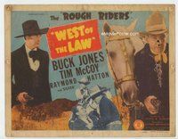 d394 WEST OF THE LAW movie title lobby card '42 Buck Jones, Tim McCoy