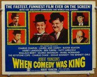 d396 WHEN COMEDY WAS KING movie title lobby card '60 Chaplin, Buster Keaton