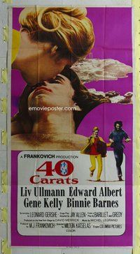f013 40 CARATS three-sheet movie poster '73 Liv Ullmann, Edward Albert