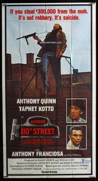 f017 ACROSS 110th STREET int'l three-sheet movie poster '72 different image!