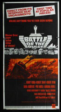 f032 BATTLE OF THE BULGE three-sheet movie poster '66 Henry Fonda, Shaw