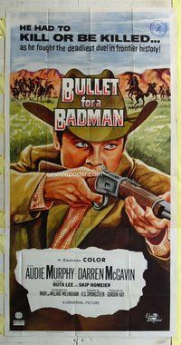 f046 BULLET FOR A BADMAN three-sheet movie poster '64 Audie Murphy, McGavin