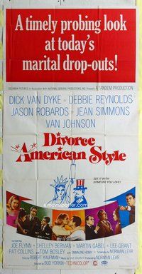 f064 DIVORCE AMERICAN STYLE three-sheet movie poster '67 Dick Van Dyke
