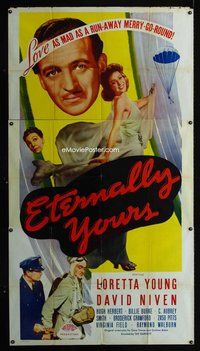 f074 ETERNALLY YOURS three-sheet movie poster R40s Loretta Young, Niven