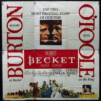 f288 BECKET six-sheet movie poster '64 Richard Burton, Peter O'Toole