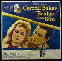 f293 BRIDGE TO THE SUN six-sheet movie poster '61 Shigeta, Carroll Baker