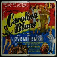 f295 CAROLINA BLUES six-sheet movie poster '44 Kay Kyser, Ann Miller