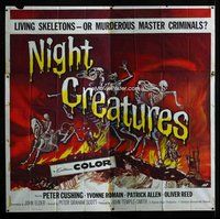 f319 NIGHT CREATURES six-sheet movie poster '62 Hammer, great artwork!