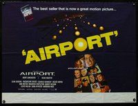 f361 AIRPORT British quad movie poster '70 Burt Lancaster, Dean Martin