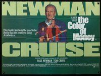 f372 COLOR OF MONEY British quad movie poster '86 Paul Newman, Cruise