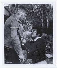 g072 NEWMAN'S LAW signed vintage 8x10 movie still '74 Stack Pierce, Peppard