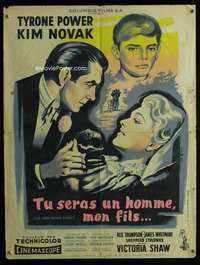 h063 EDDY DUCHIN STORY French 23x31 movie poster '56 Jean Mascii art!