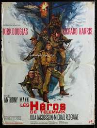 h074 HEROES OF TELEMARK French 23x32 movie poster '66 Kirk Douglas