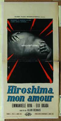 h039 HIROSHIMA MON AMOUR Italian locandina movie poster '59 Longi art