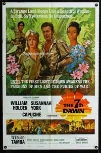 m064 7th DAWN one-sheet movie poster '64 William Holden, Terpning art!