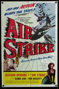 m076 AIR STRIKE one-sheet movie poster '55 Uncle Sam's dynamite Navy!